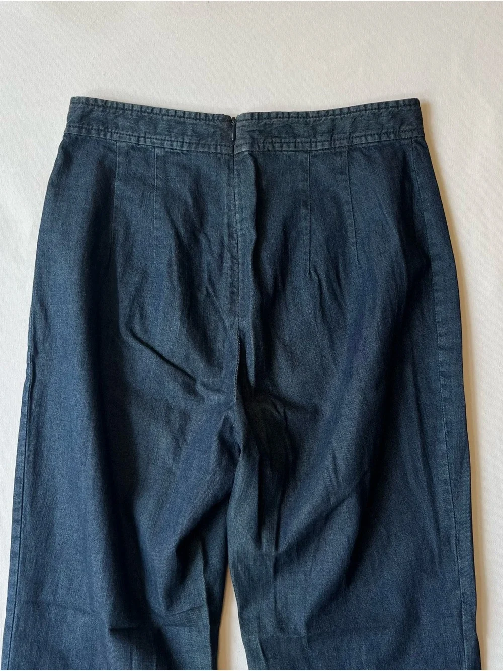 Free People Wide leg ankle crop Straight relaxed pants 4 Lightweight blue denim